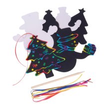 Set de ornamente din hartie razuibila cu agatatoar
