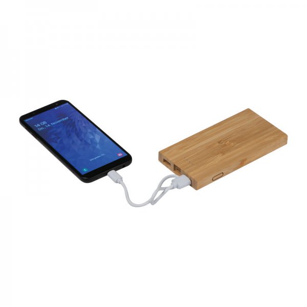 Powerbank din bambus, 8000 mAh