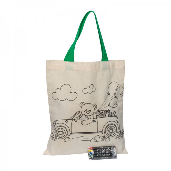 Geanta de bumbac 120 g/m²cu creioane colorate